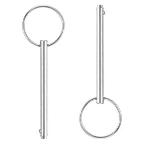 uxcell 2Pcs 6mmx60mm Quick Release Pins, Carbon Steel Marine Hardware for Marine Mountain Seat, Ship Outfitting, Shipbuilding, Silver