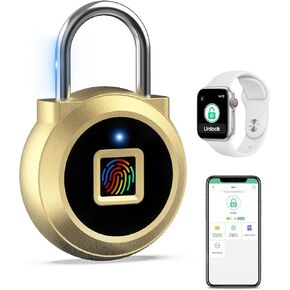 Eseesmart Fingerprint Padlock, Locker Bluetooth, Mobile APP, Smart Padlock with Keyless Biometric, Water Resistant, Suitable for Gym, School, Luggage Bags, Locker and Storage