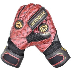 K-LO Fingersave Goalkeeper-Soccer Goalie Gloves- Armour Pro-Pack Extra Precision Grip, German Latex Build-Hybrid Cut, Inside Silicone Gel, Non-Slip-Youth-Kids + Adult Sizes Free Items Included