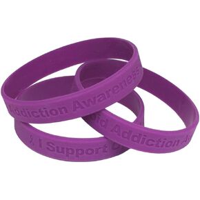 5 "I Support Opioid Addiction Awareness Bracelets 100% Medical Grade Silicone - Latex and Toxin Free - 5 Bracelets - Show Your Support For Opioid Addiction Awareness
