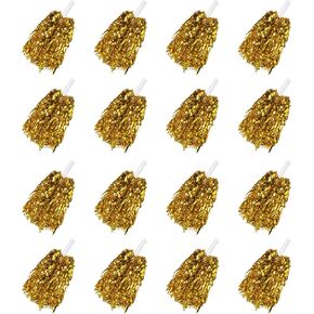 PATIKIL Metallic Cheerleading Pom Poms, Cheer Pom Pom with Baton Handle Cheering Squads Pompoms for Game Sports Dance Party Team