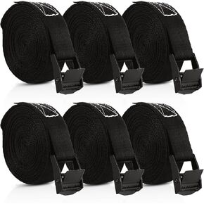 6Pack 20ft Lashing Straps with Adjustable Cam Buckle, Kayak Tie Down Straps 1763lbs Break Strength Heavy Duty Cargo Strap for Motorcycle,SUP, Truck, Boat, Dirt Bike, Boat,Trailer, Luggage, 1" x 20ft
