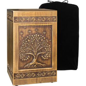 Wooden Cremation Urns for Human Ashes Adult Male Female, Funeral Deer Memorial Decorative Urns Caskets Box for Ashes Mother Dad Women Men Child, Pets Cat Dog Burial Urns for Ashes, Holds Up to 270 LBS