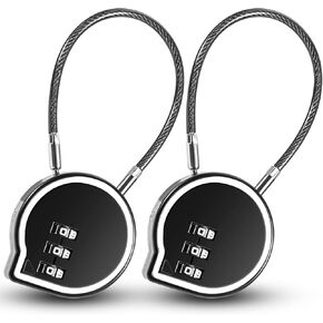 2 Pack Locker Lock with Combination Code, Sturdy 3 Digit Combination Lock for Locker, Cable Lock for Cabinet Locks, Zinc Alloy Padlock for Gym Locker Lock,Pad Locks with Code