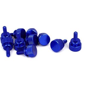 uxcell Computer PC Case M4x10mm Shoulder Type Knurled Thumb Screw Royal Blue 10pcs