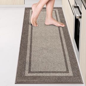 Kitchen Rugs 24" x 84", Non-Slip Machine Washable Kitchen Runner Rugs Floor Mats, Absorbent Comfort Standing Mats for Kitchen, Sink, Laundry and Hallway, Rolled Packaging, Light Blue & Navy