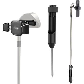 A2C Golf Iron Club Selfie Phone Holder Kit w/Ground Spike Stake Mount, Stake Mount for Recording Swing, Apply for Golf Cart, Metal Golf Bag Landing Pad