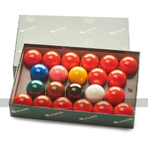 Aramith Standard Full-Size Snooker Balls (2 and 1/16 inch, 52.5mm, with 15 Reds)