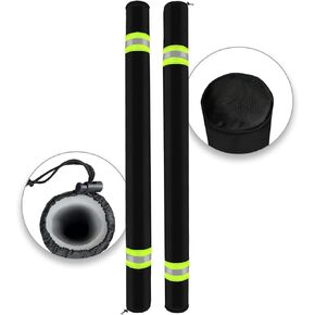 Boat Trailer Guide Pole Pad and Cover (Set of Two) Heavy Duty 600D Oxford Cloth Boat Guide Poles Cover- (Cover Only,Black)