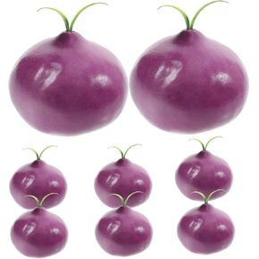 Holibanna Artificial Onion Fake Vegetables 8pcs Realistic Lifelike Display Vegetables Food Simulation Onion for Home Kitchen DIY Decoration Model Scenes Props