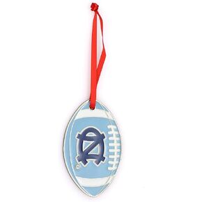 North Carolina Tar Heels (UNC) Metal Football Christmas Ornament
