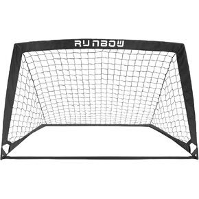 RUNBOW 4x3 ft Portable Kids Soccer Goal for Backyard Toddler Small Soccer Goal Net Set of 2 with Carrying Bag