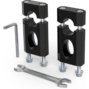 2 Set 7/8" 22mm Handlebar Mount Clamp, Bike Handlebar Risers, Handlebar Lifter for Dirt Pit Bike (Black)