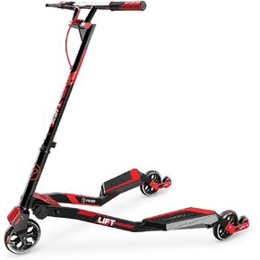 Yvolution Fliker Wiggle Scooter 3 Wheels Foldable Drift Scooter Self-Propelling Drifting Scooter for Adults and Kids Ages 9+ Years Old