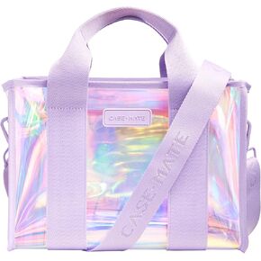 Case-Mate Beach Tote Bag for Women - Shoulder Tote Bag with Phone Pouch, Tip-Proof Design, and Jacquard Strap - Large Travel HandBag for Beach, Pool, Concert, Cruise [17" X 12" X 8"] - Soap Bubble