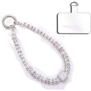 Hands Free Detachable Cell Phone Lanyard，Lanyard with Tether Tab，rhinestone Phone Wrist Strap，Keychain Wristlet Charm