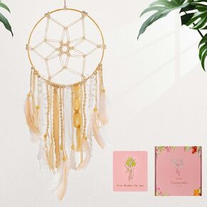 Boho Dream Catchers Large Macrame Dream Catcher for Girls Wall Hanging Dreamcatcher with Handmade Feather Bedroom Gift for Women Gift for Girlfriend Boys Mothers Day Mom Gifts