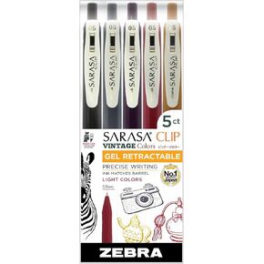 Sarasa Clip Retractable Gel Pen, Fine Point, 0.5mm, Rainbow Assorted Colors, 20-Pack