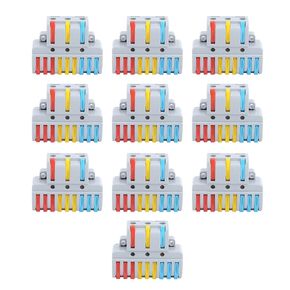 Fast Wire Connector 10Pcs Wire Block Clamp Terminal 3-in-9-out Quick Wiring Electrical Connectors LT-933