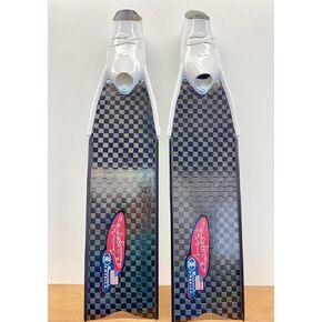 DJ Sand Tiger Carbon Freediving, Spearfishing, Scuba Diving Fins | Superlight Carbon Fins, White, 4-4.5