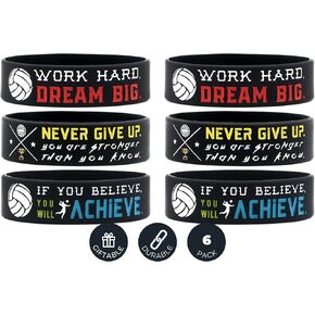 Inkstone Motivational Volleyball Wristbands with Sports Quotes Gifts Jewelry Accessories Team Awards