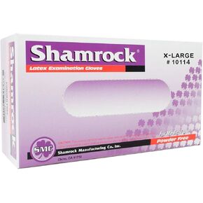 Shamrock 10114 Textured Surface Latex Exam Gloves, Box, 1000, Gloves, Extra Large