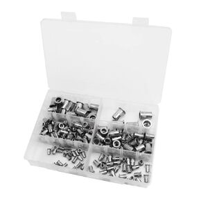 200 Pieces NUZAMAS 304 M3-M10 Stainless Steel Rivet Nut Tool Flat Head Thread Rivet Nutsert Cap Assortment Kit M3 M4 M5 M6 M8 M10 Types Nuts