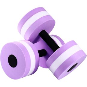SEWACC 2pcs Aquatic Exercise Dumbells Water Aerobics Fitness Barbells EVA Foam Water Hand Bars for Water Aerobics Pool Exercises Weight Loss