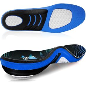 Plantar Fasciitis Relief Shoe Insoles [1-Pair], Arch Support Insoles, Running Athletic Gel Shoe Inserts, Orthotic Inserts for Arch Pain [Trim to Fit: Men 4-7/Women 5-8]