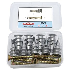 Zinc Self-Drilling Drywall Anchor Kit with Screws,30pcs Heavy Duty Metal Wall Anchors Kit,Hollow-Wall Anchor Kit and Galvanized Phillips Drive Flat Head Screws - 60 Pieces All Together,32mm