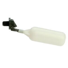 Kerick Valve M2S2 PVC Mini Float Valve, Standard Mount, Fixed Arm, 1.5 gpm at 60 psi, 1/4" NPT Male