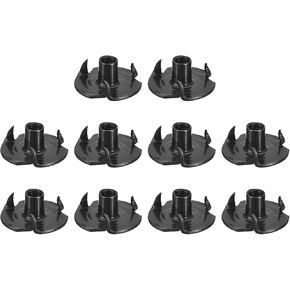 uxcell 1/4"-20 T-Nuts, Zinc-Plated Carbon Steel 3-Pronged Tee Nuts Threaded Inserts for Climbing Holds and Wood Workings, Colour 20Pcs
