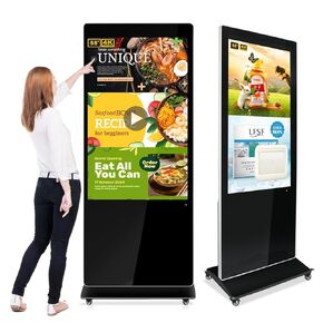 55 Inch Digital Signage Display 4K UHD Capacitive Touch Screen Floor Standing LCD Screen Advertising Player 2GB+32GB Android Indoor Monitor HDMI-in for Business Commercial