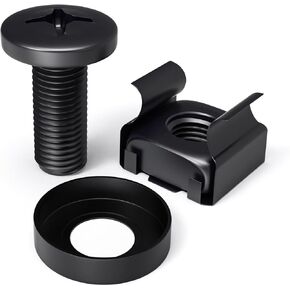 35 قطعة M6 × 16 مم صواميل ومسامير وغسالات تثبيت على الرف M6 × 16 مم لخزانة الخادم المثبتة على الحامل، وأرفف خادم الشبكة، وأجهزة التوجيه، ومسامير الرف المصنوعة من الفولاذ المقاوم للصدأ وصواميل القفص مع روابط كابل ذاتية القفل in Kuwait