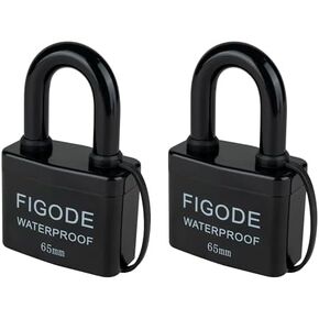 FIGODE® Large Sturdy Pad Lock with Keys, 2.8 in. Wide, Outdoor Waterproof Padlock, Covered Heavy Duty Laminated Steel Lock
