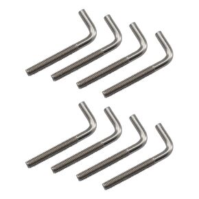(4 Pieces) M10x200mm L Shape Foundation Bolts 304 Stainless Steel Right Angle Anchor Bolt Long Square Bend Screw