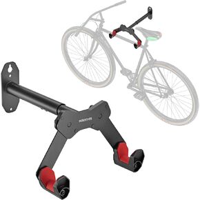 Mount-It! Bike Wall Mount Hook, Horizontal Indoor Bike Rack for Home Garage Shed, Space Saving Wall Mounted Hanger for Single Bicycle, Universal Fit for Most Bikes, Extendable to Fit 30.3" Handlebars