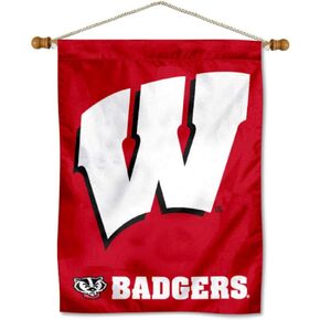 College Flags & Banners Co. Wisconsin Badgers Motion W Banner with Hanging Pole