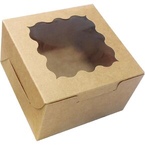PQZKLDP 15pcs - 4x4x2.5 Inches White Mini Bakery Treats Boxes - Suitable for Mini Cake,Cupcake,Pastries,Bakery Treats,Cookies and Mini Bundt Cake-Perfect for Celebrations and Gifts