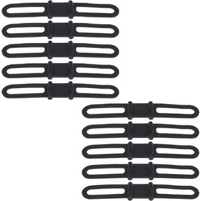 Create idea 10Pcs Bicycle Mounting Straps Bike Silicone Band Bicycle Silicone Elastic Strap Bike Accessories for Flashlight Mobile Phone Black
