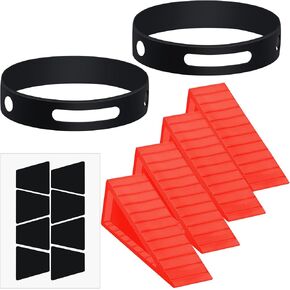 7 Pcs Firefighter Door Stopper with Firefighter Helmet Band and Fire Helmet Stickers Set Wedge Tetrahedrons Reflective Stickers for Firefighters Accessories