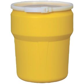 Eagle 20 Gallon Lab Pack Barrel Drum with Metal Lever Lock Band, Yellow, 1623M