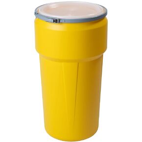 Eagle 20 Gallon Lab Pack Barrel Drum with Metal Lever Lock Band, Yellow, 1623M