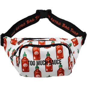 Too Much Sauce Fanny Pack Fashion Waist Chest Bag Adjustable Belt Chest Shoulder Pack Casual Bag Bum Bags Hip Pouch for Women Men Running Hiking Fitness Cycling Beach Travel Concert Festival