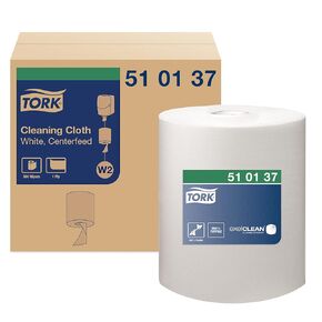 Tork Cleaning Cloth White W2, Reusable, 1 x 500 Cloths, 510137