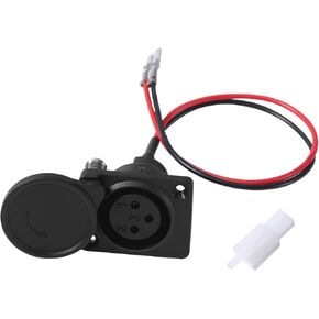 KAMIER XLR Charger Port for Razor MX650 MX500 SX500 Mcgrath Dirt Rocket Bike EcoSmart Metro Kids Electric Scooter E-Scooter E-Bike Off Road Motocross Parts 3 Pin 2 Wires