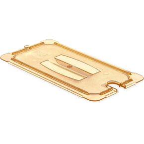 Carlisle FoodService Products CFS 10471U13 TopNotch High Heat Universal Handled Notched Lid, 12-3/4 x 7 x 7/8", Amber, For One-Third Size Food Pan (Case of 6)