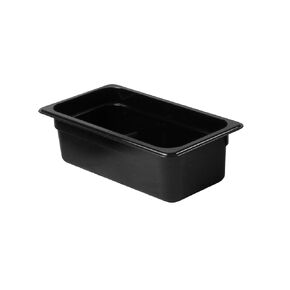Thunder Group PLPA8134BK Food Pan, 1/3 Size, 4" deep, Shatter and Scratch Resistant, Dishwasher Safe, Polycarbonate, Black, NSF, Pack of 12