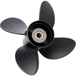 Solas 8613-143-19 Amita 4 Aluminum 4-Blade Propeller - RH, 14.25" Diameter x 19" Pitch x 19-Spline, Black