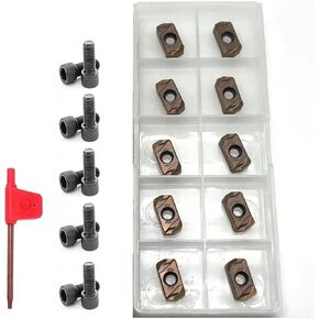 10 قطعة LNMU0303 ZER MJ AH130 كربيد إدراج مخرطة CNC أداة شفرة دوارة خارجية مناسبة لشريط قاطع الطحن EXN03R مع 10 قطع براغي M2.5X6 و1 قطعة مفتاح T8 مجاني (الحجم: 10 قطع LNMU0303ZER MJ AH130) in Kuwait